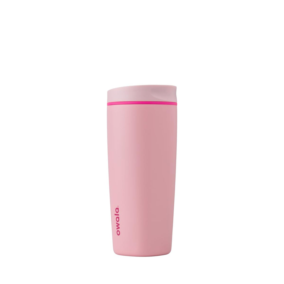 Owala SmoothSip Slider lid closed showing leak-proof travel design