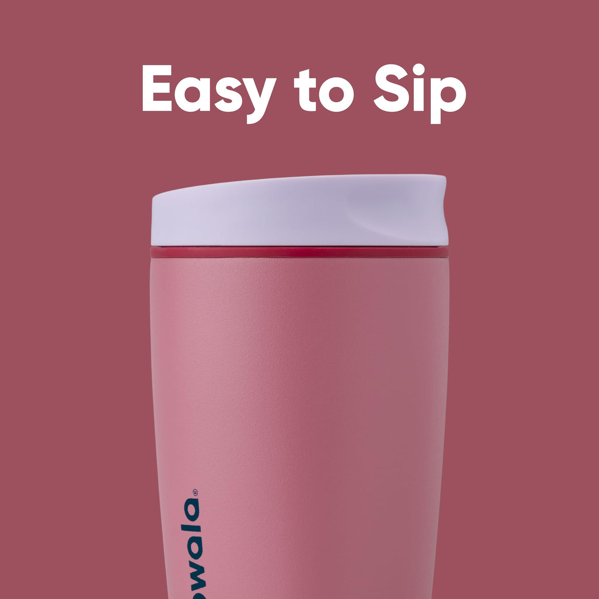 Close-up of the SmoothSip slider spout for a smooth, comfortable sip