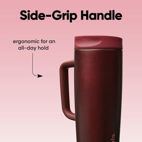 Owala SmoothSip Slider stainless steel body for durable daily use.