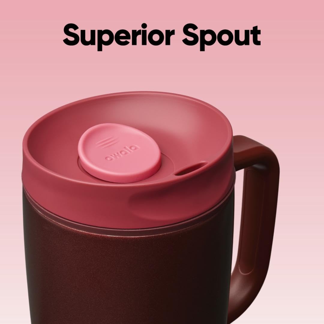 Owala SmoothSip Slider wide-mouth opening for ice and easy cleaning.
