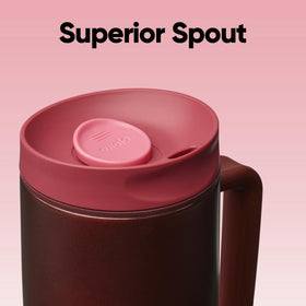 Owala SmoothSip Slider wide-mouth opening for easy ice and cleaning.