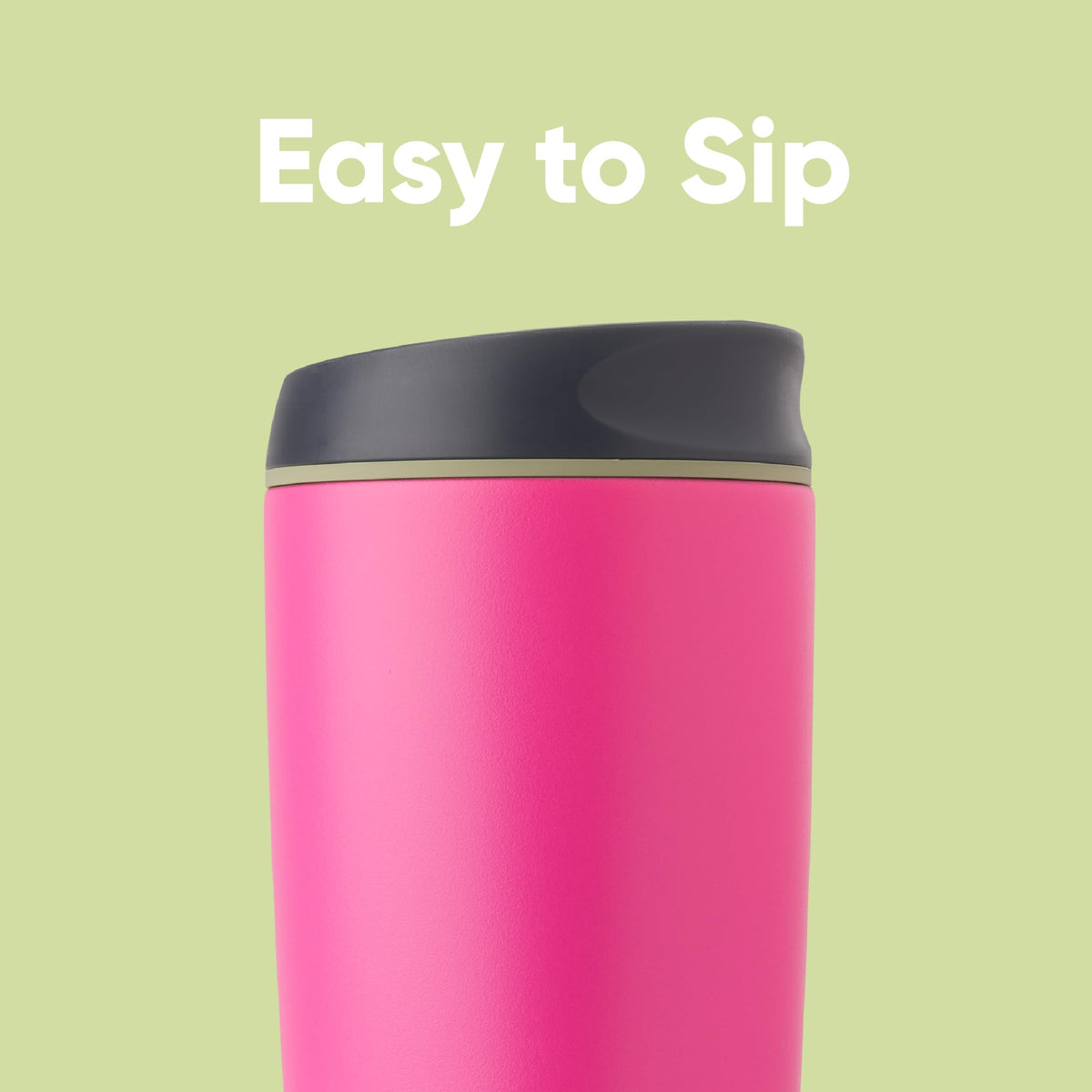 Owala SmoothSip splash-resistant lid close-up highlighting spill protection