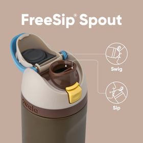 Owala FreeSip straw design enables upright sipping on the go