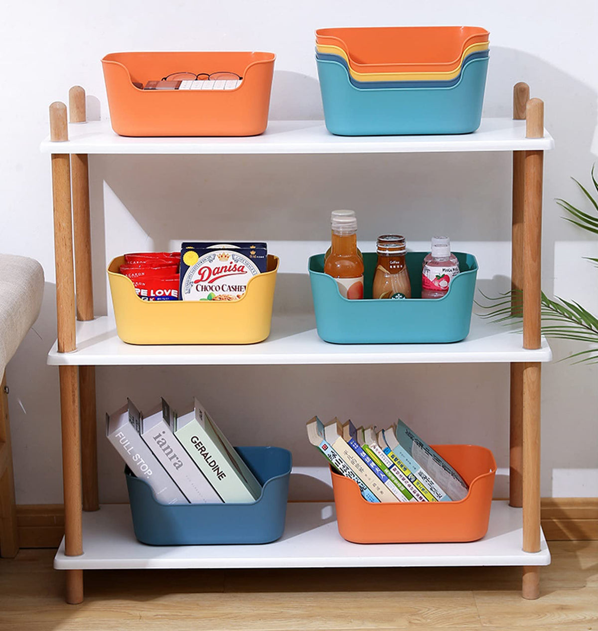 OWill bathroom organizer baskets for compact countertop storage
