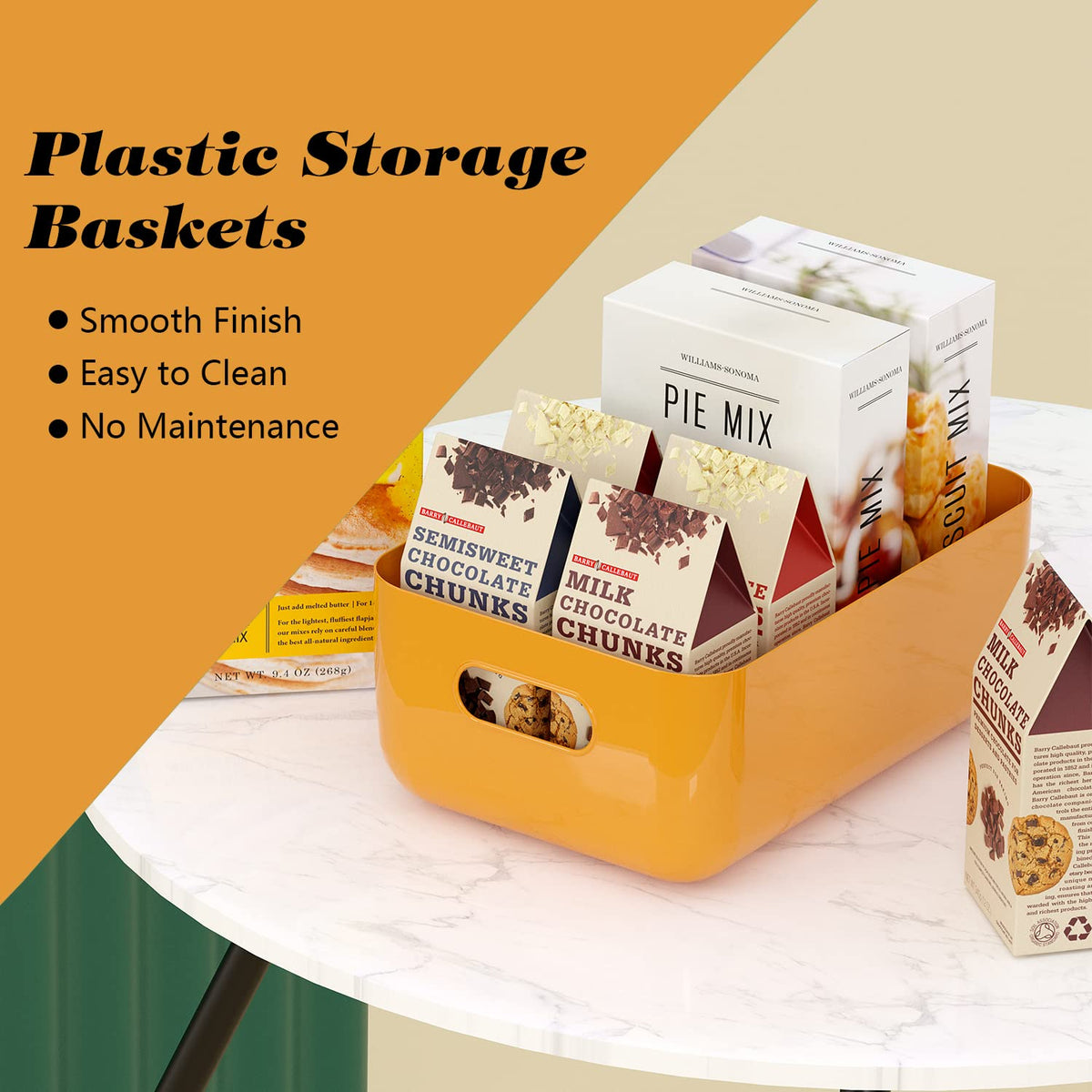 OWill nestable bins save vertical space when not in use