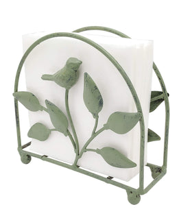 Owlgift cast iron bird napkin holder featuring a bird motif, ideal for rustic tables.