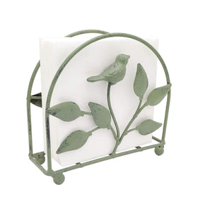 Owlgift rustic-green finish napkin holder enhances outdoor and kitchen settings.