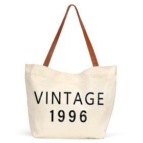 OWSUMER Vintage 1996 tote bag front view for stylish 30th birthday gifting
