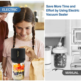 OXLIMKEE vacuum sealer on regular-mouth jar enables airtight sealing for pantry staples.