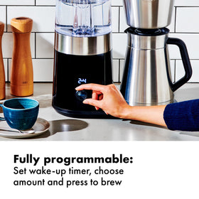 OXO Brew 9-Cup pause-and-pour lets you grab a cup mid-brew.
