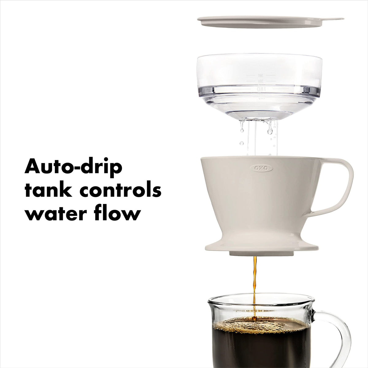 Auto-drip tank controlling water flow for balanced extraction