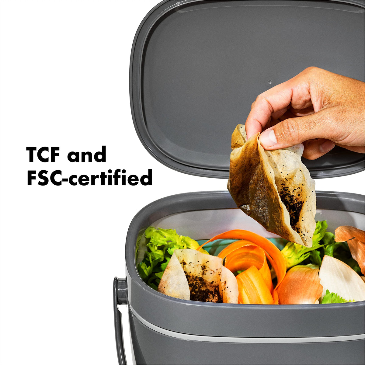 OXO Brew filters are compostable and FSC-certified to reduce waste.
