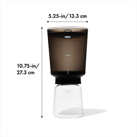 Brewer and carafe nest for tidy storage.