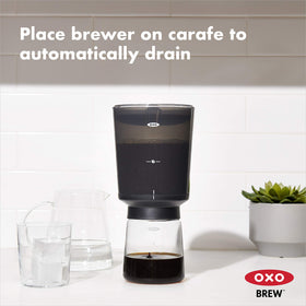 OXO Rainmaker top evenly disperses water over grounds for smooth extraction.