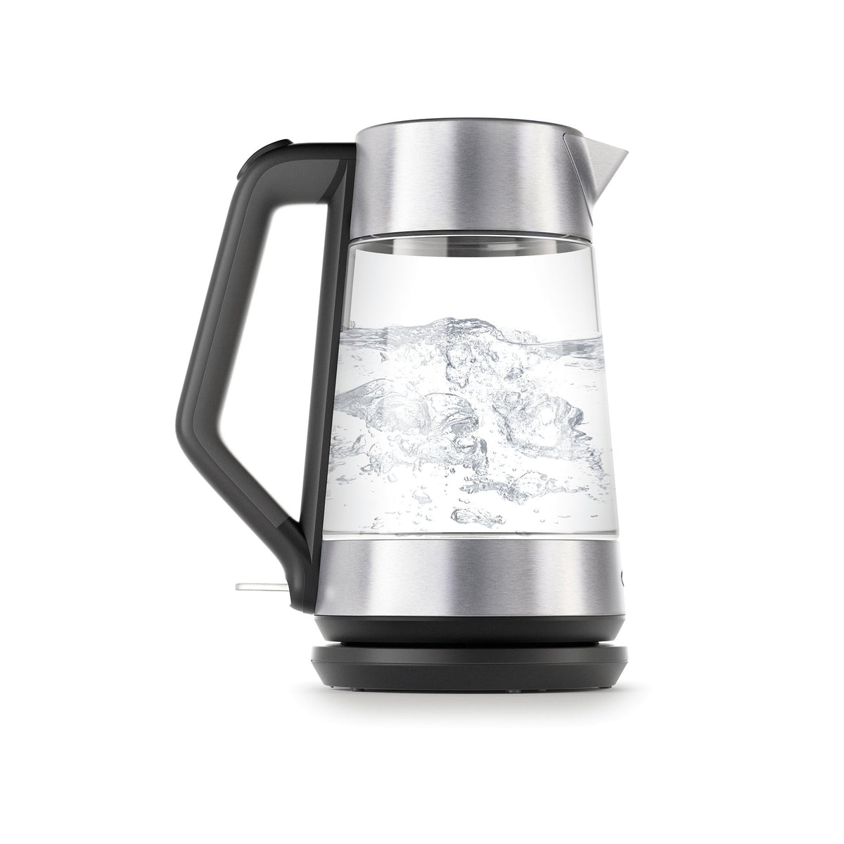OXO Brew cordless glass kettle front view, sleek design and fast heating
