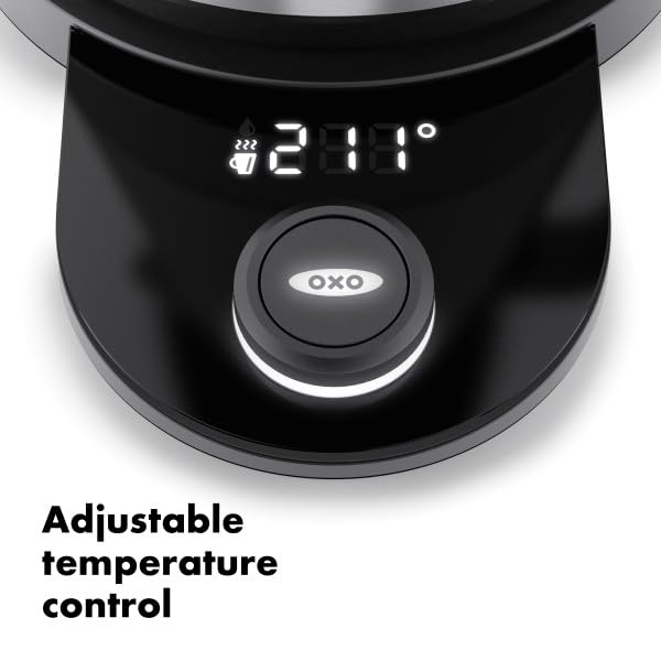 OXO Brew kettle rapid heating shown for quick tea and coffee prep