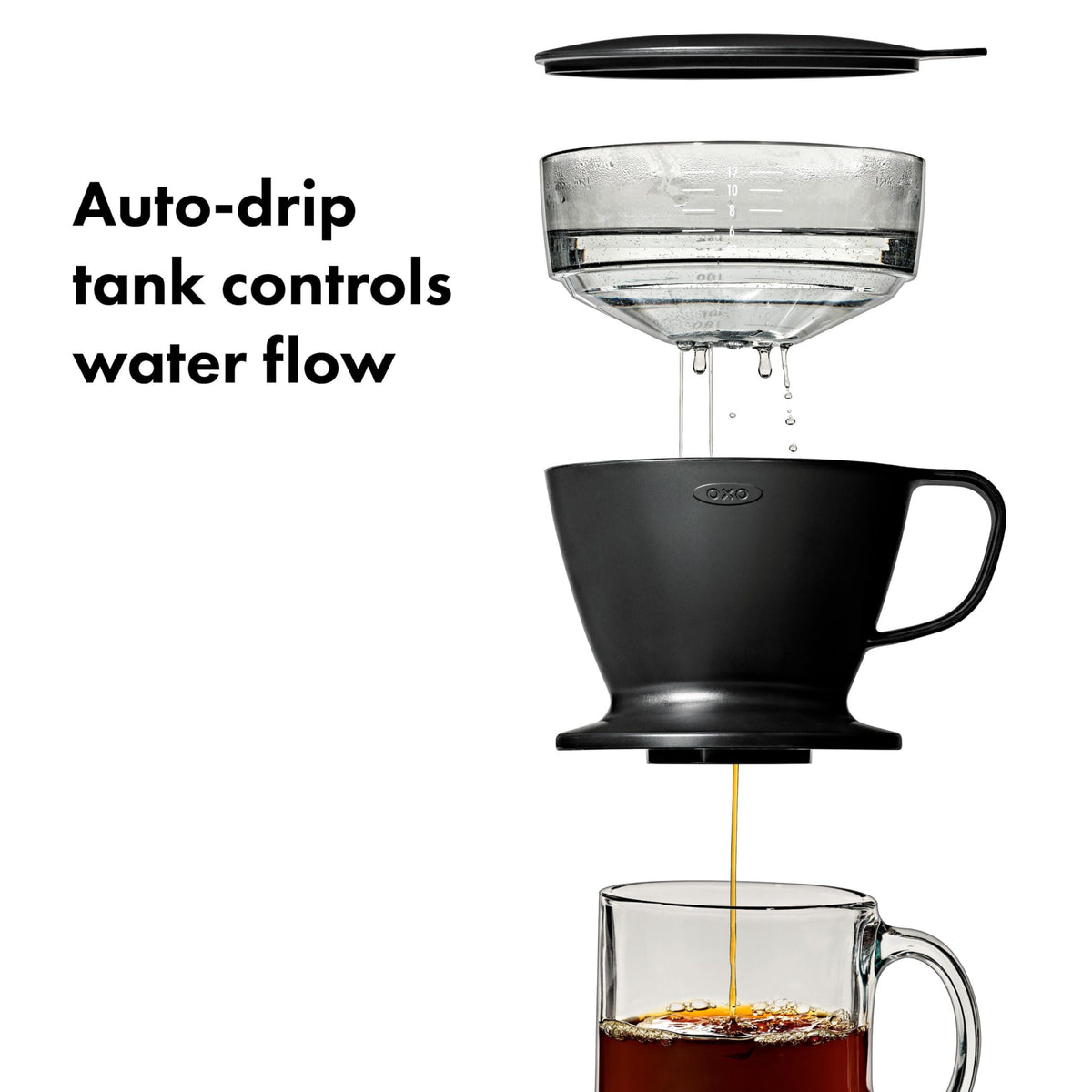 OXO Brew Pour Over lid doubles as a heat-retaining drip tray.