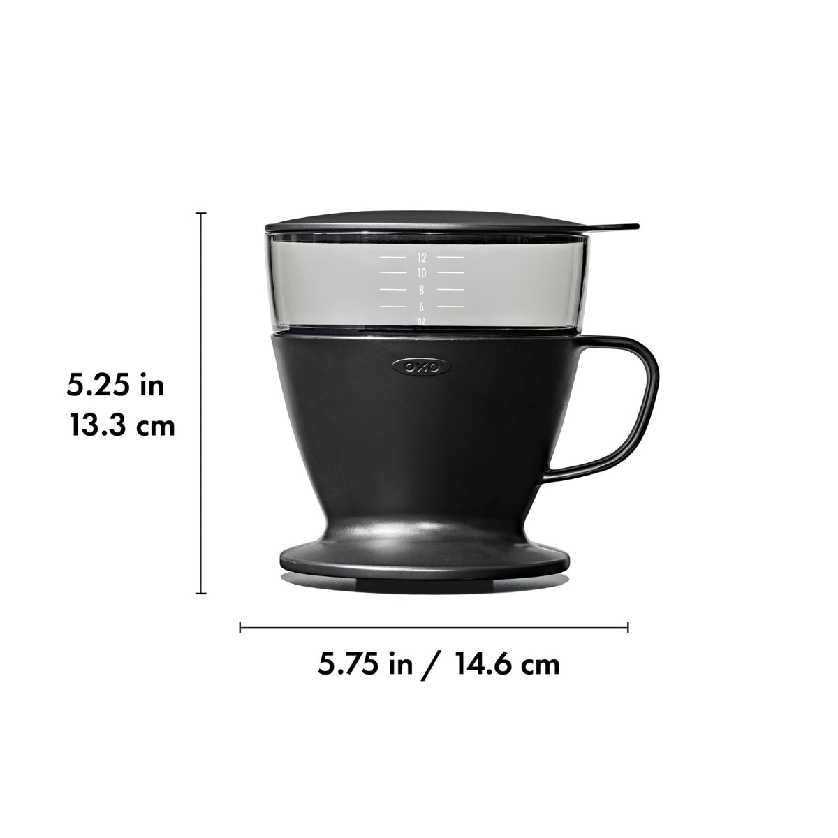 OXO Brew Pour Over Matte Black in action showcases compact elegance.