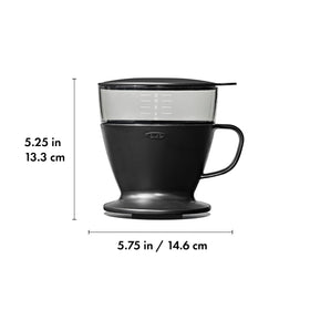 OXO Brew Pour Over Matte Black in action showcases compact elegance.