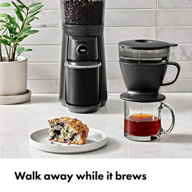 OXO Brew Pour Over with measurement marks helps you add water accurately.