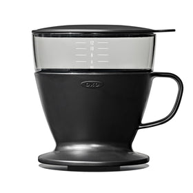 OXO Brew Pour Over Water Tank in matte black ready for precise, even extraction.