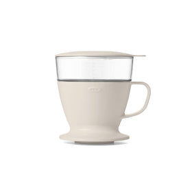 OXO Brew pour-over coffee maker front view on a clean countertop for compact use