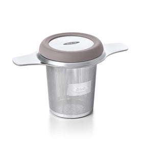 OXO Brew Tea Infuser Basket in a mug for rich, full-bodied tea aroma.