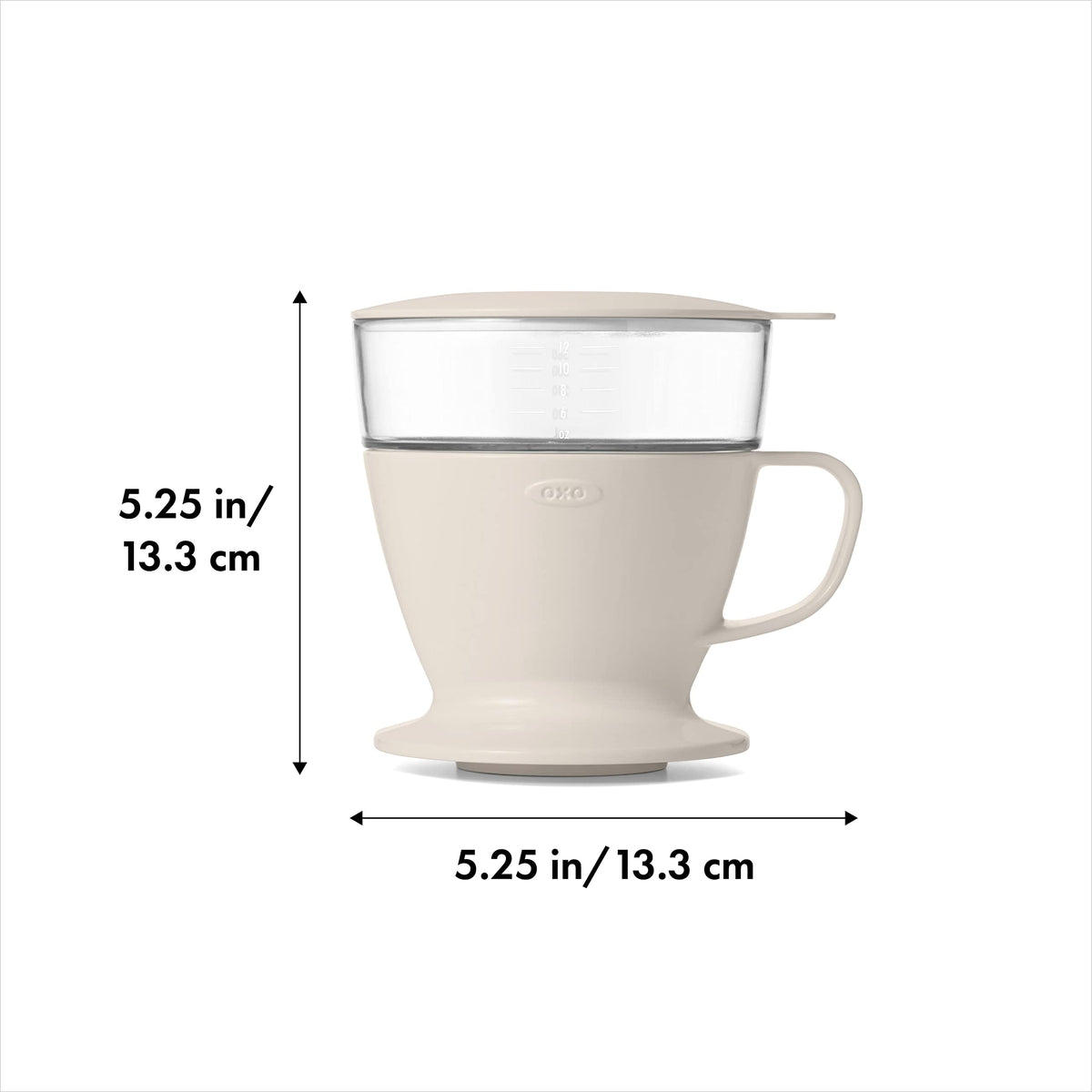 Water tank with measurement marks showing up to 12 oz for precise brews