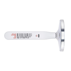 OXO Good Grips thermometer in action on steak demonstrates reliable leave-in monitoring.
