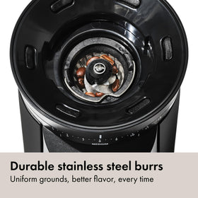 OXO conical burr with stainless steel for consistent flavor
