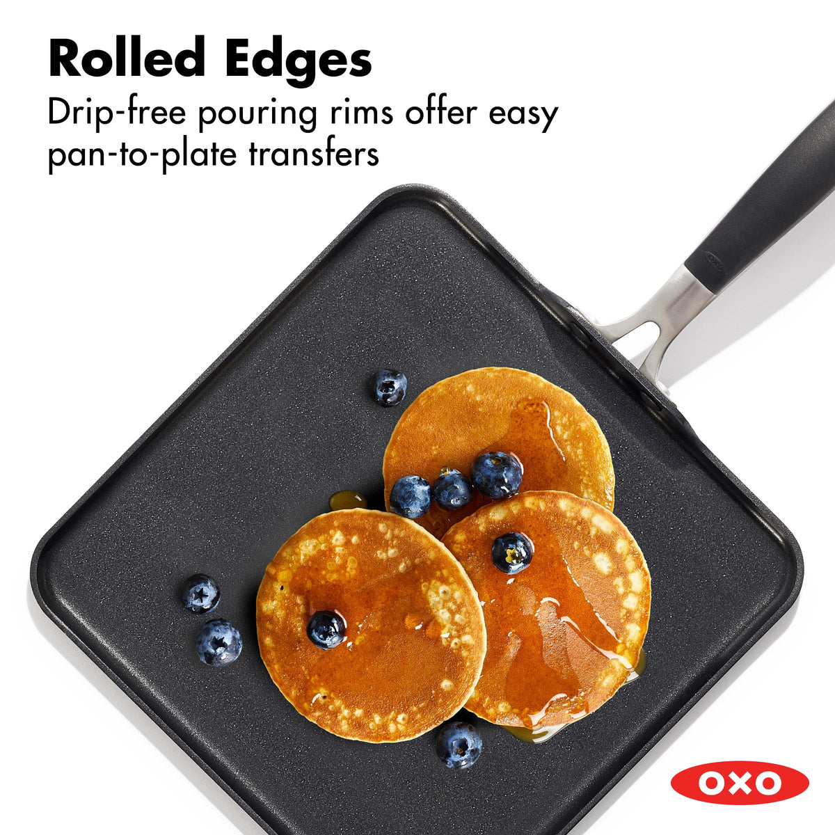 OXO diamond-reinforced ceramic coating for durable non-stick performance.