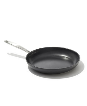 OXO Enhanced 10-inch pan with diamond ceramic coating for effortless food release.