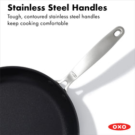 OXO Enhanced ceramic diamond nonstick coating offers durable release and easy cooking.
