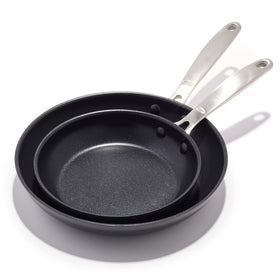 OXO Enhanced 8-inch and 10-inch frying pans set with diamond nonstick for easy cooking