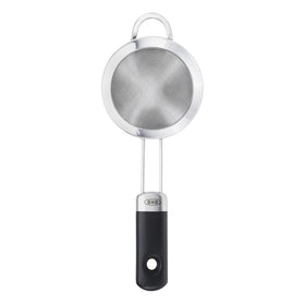 OXO fine mesh cocktail strainer front view shows conical design for efficient straining
