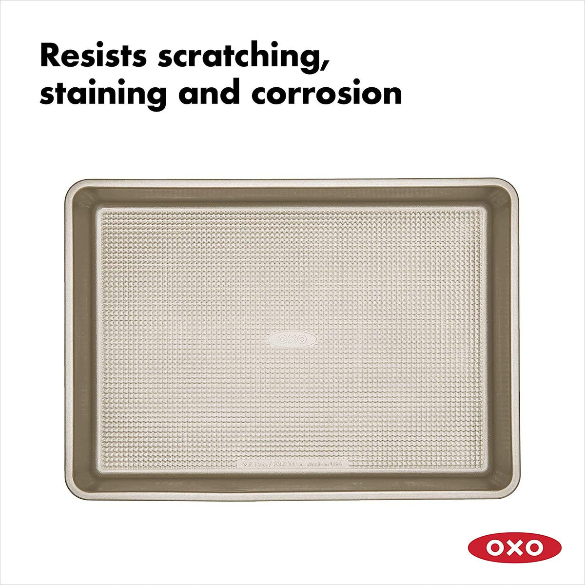 OXO GG Non-Stick Pro Cake Pan dimension markings for quick size check