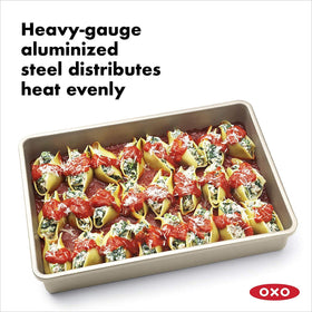 OXO GG Non-Stick Pro Cake Pan square rolled edges for grip