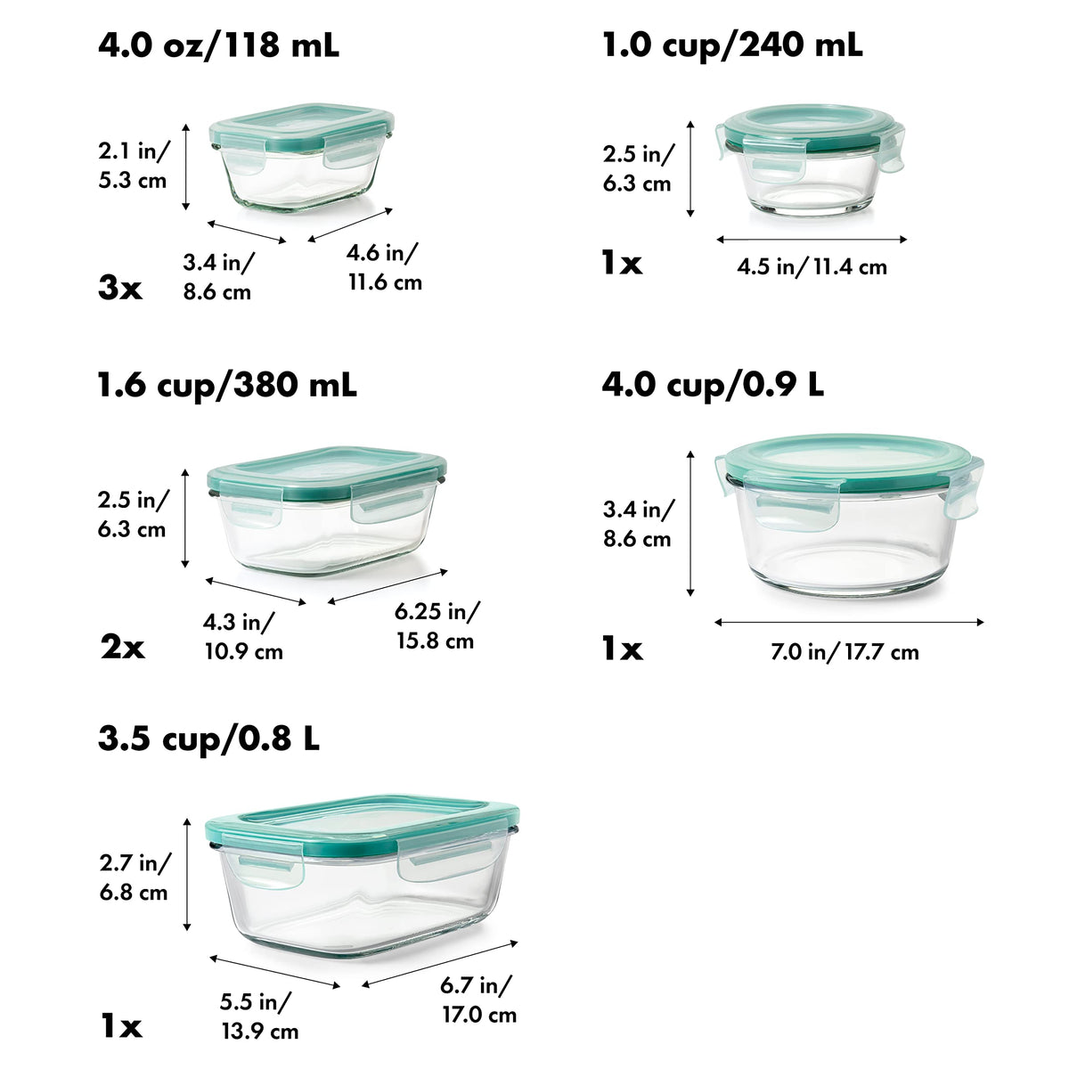 OXO Good Grips 3.5 cup glass container seals freshness