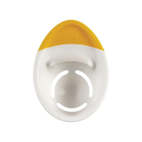 OXO Good Grips egg separator demonstrates yolk and white separation.