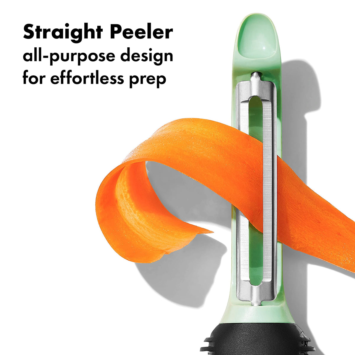 OXO Good Grips 3-Piece Peeler Set prepping fennel with a non-slip ergonomic handle.