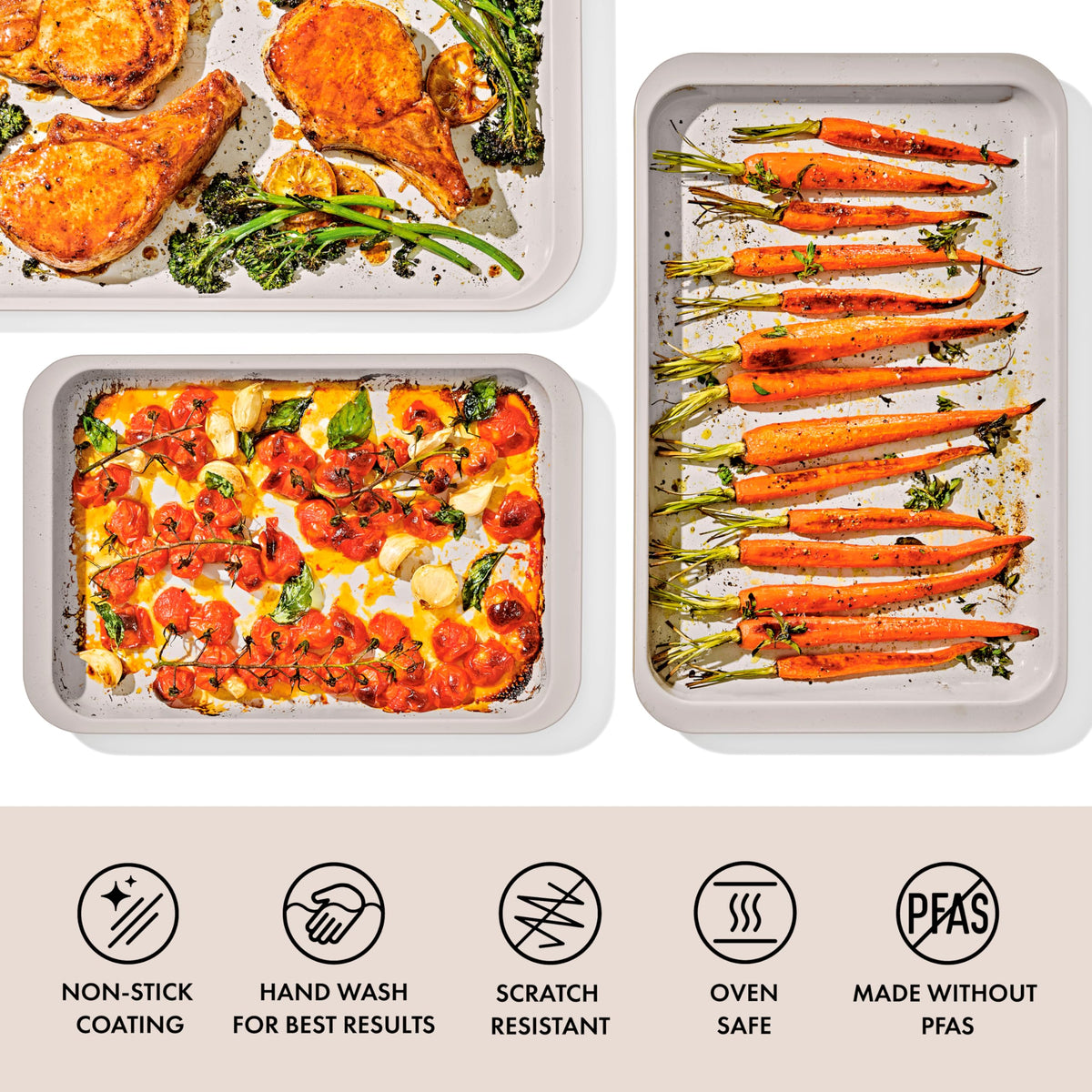 OXO Good Grips 3-piece sheet pan set quarter sheet for roasting fish