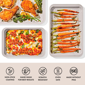 OXO Good Grips 3-piece sheet pan set quarter sheet for roasting fish