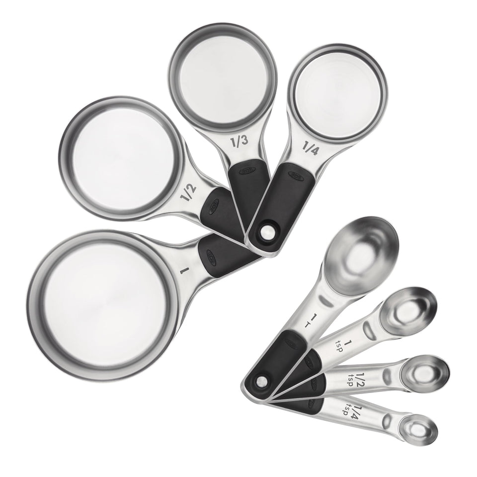 OXO Good Grips 8-piece set with magnetic handles for easy one-at-a-time access.