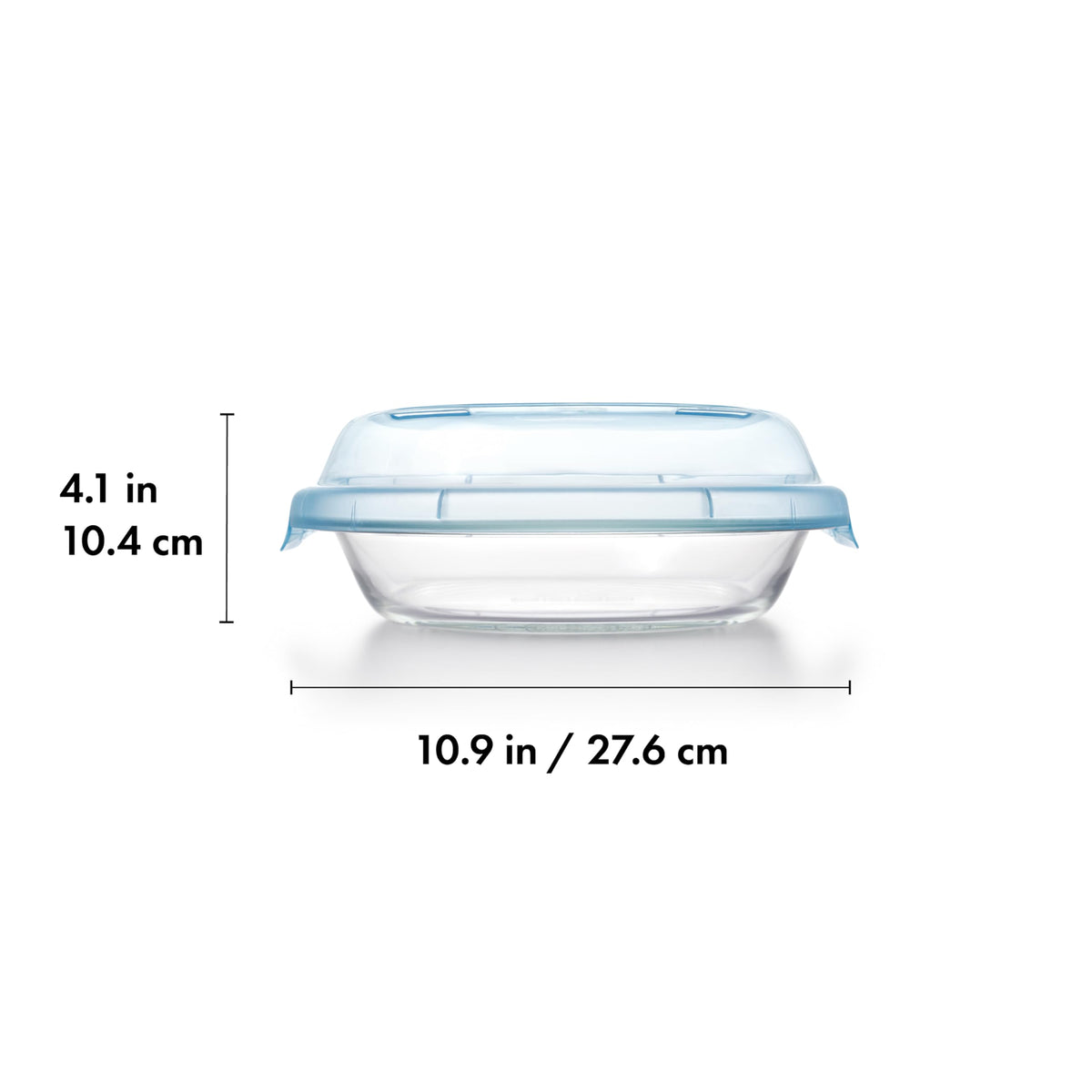 OXO Good Grips 9-inch pie plate with lid, ideal for oven to freezer transfers.