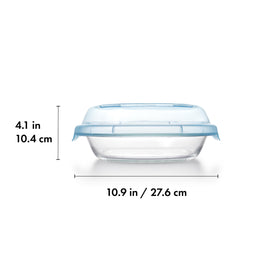 OXO Good Grips 9-inch pie plate with lid, ideal for oven to freezer transfers.