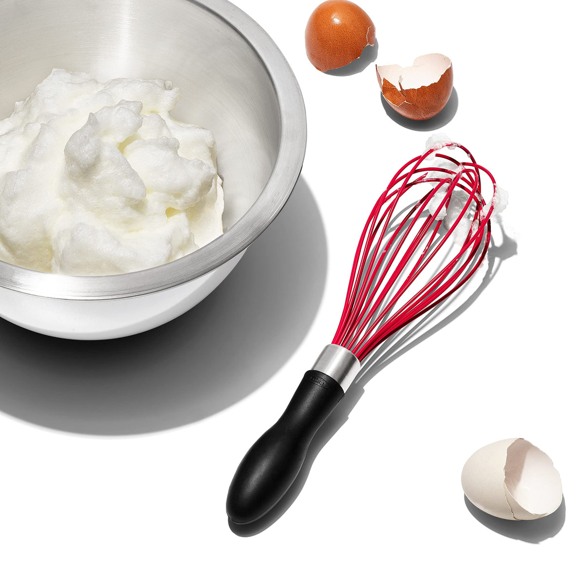 OXO Good Grips whisks fit neatly in a utensil drawer.