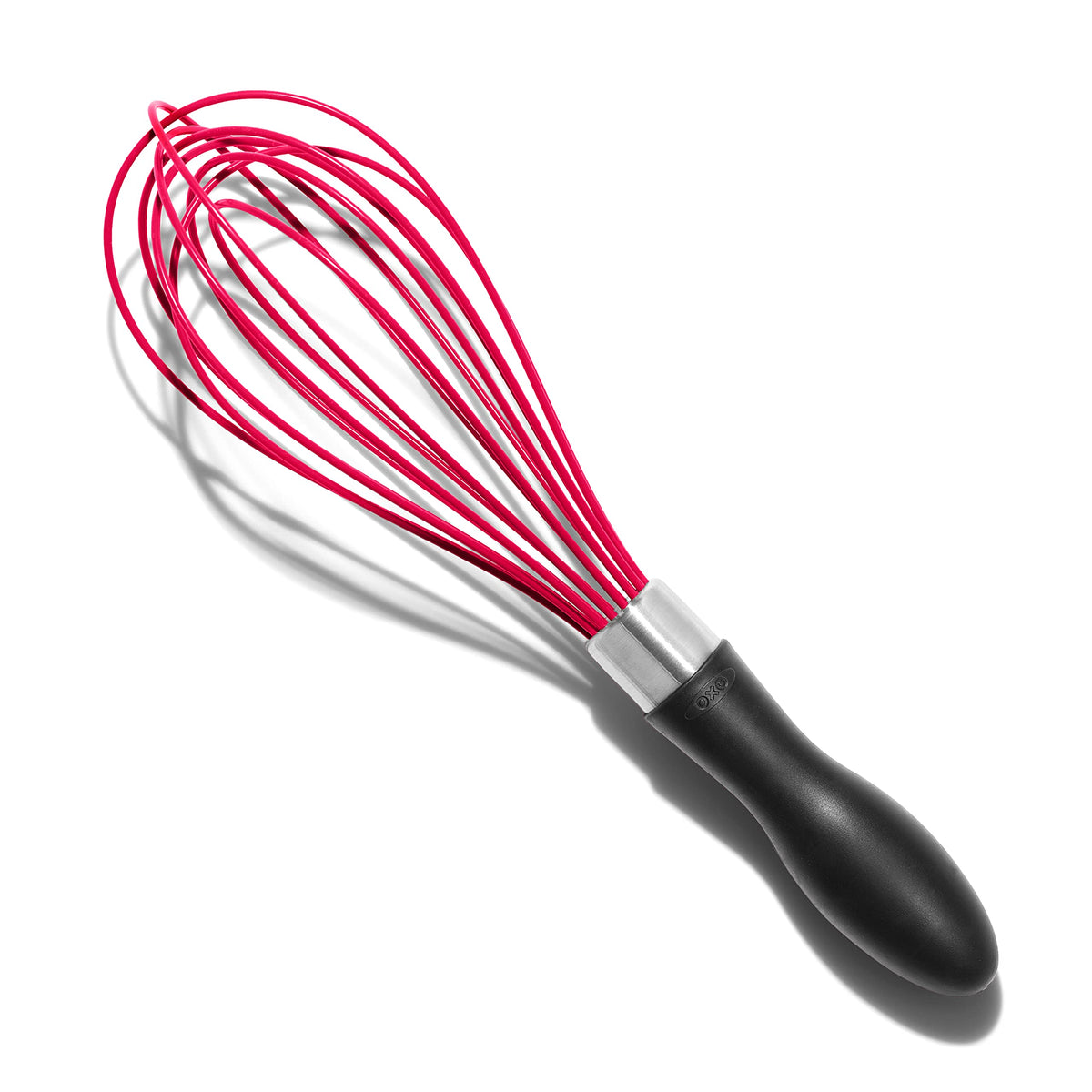 OXO Good Grips silicone whisk helps emulsify sauces smoothly.