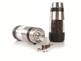 OXO Good Grips Accent Salt Grinder flat base design makes refilling easy and stable.