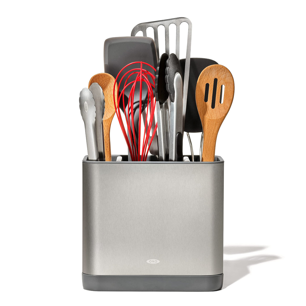 OXO Good Grips adjustable utensil holder with tall walls for upright organization