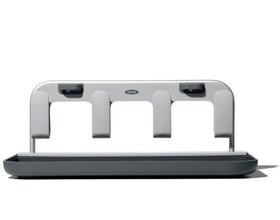 OXO Good Grips rack with straw holders elevates four straws for sanitary drying.